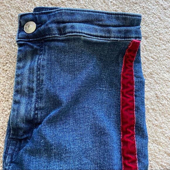 H&M Divided Velour Stripe Denim Skinny Jean Size 4 - Picture 3 of 8